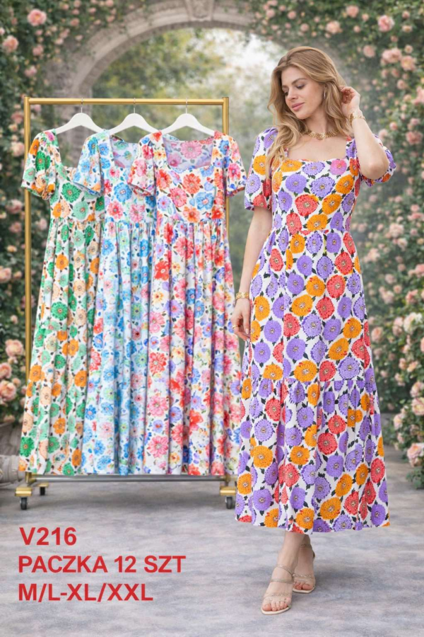 Sukienki damskie Roz M-2XL,  Mix Kolor .Paczka 12 szt